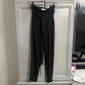 Amanda Uprichard Black Tie-Waist Women's Trousers